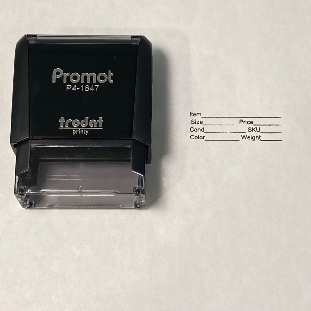 Reseller Inventory Management Rubber Stamp Reseller Tool Black EUC Self-Inking‎ - Picture 2 of 4